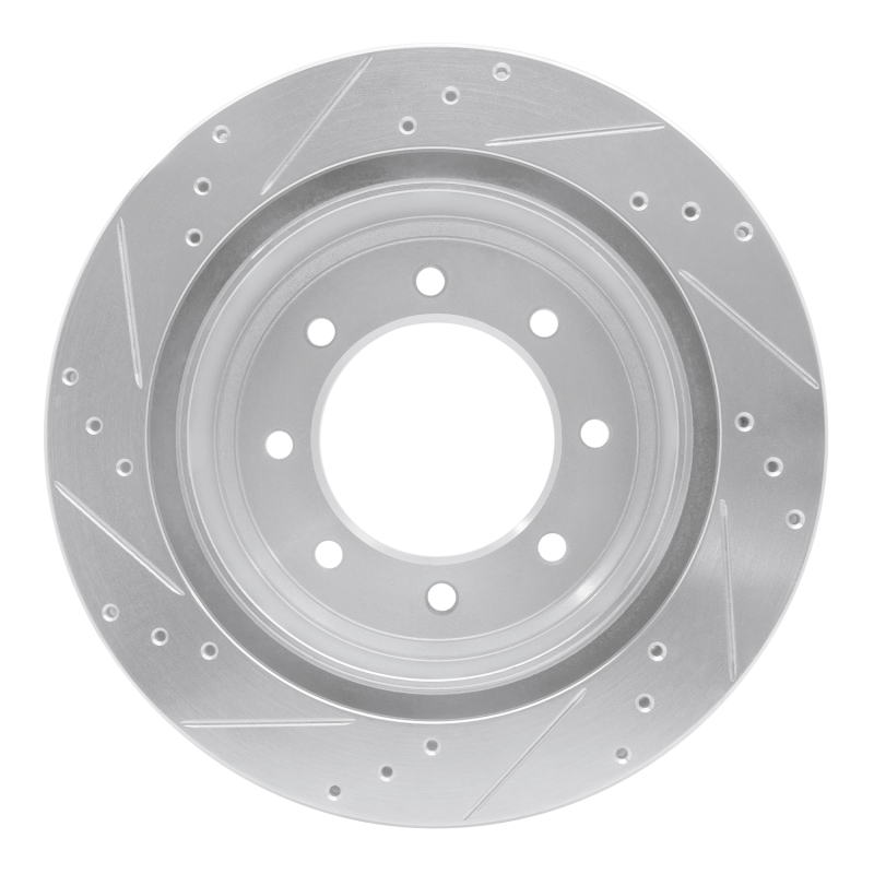 Nissan NV2500 Brake Rotor (1) - Rear Right - R1 Concepts - Drilled & Slotted - Silver - `12-`21
